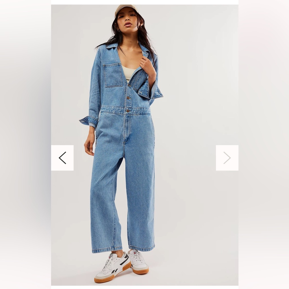Levi's Light Blue Wide Leg Denim Jumpsuit